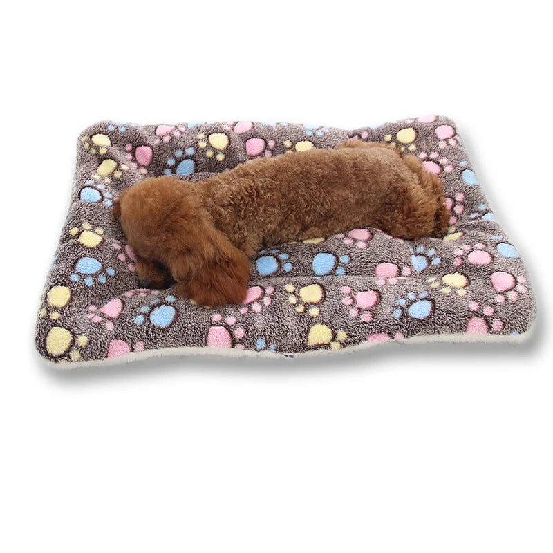 Thickened Flannel Pet Wool Cushion Soft Pet Blanket Cute Patterned Mattress Puppy Dog Cat Sofa Cushion Peace of Mind Sleep Cover