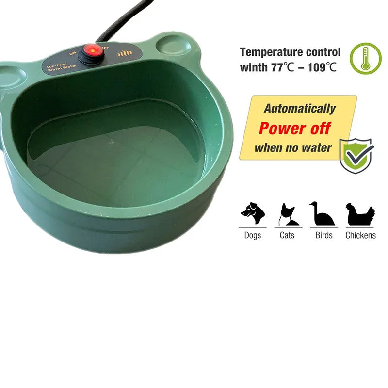 Pet Supplies Outdoor Heating Bowl Cat and Dog Food Plate Water Bowl