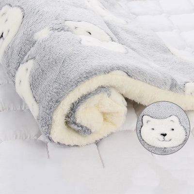 Thickened Flannel Pet Wool Cushion Soft Pet Blanket Cute Patterned Mattress Puppy Dog Cat Sofa Cushion Peace of Mind Sleep Cover