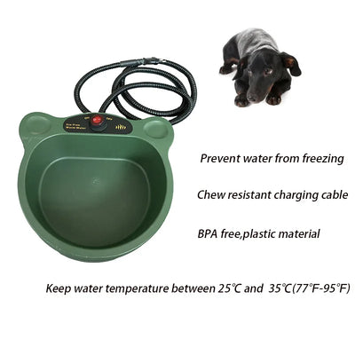 Pet Supplies Outdoor Heating Bowl Cat and Dog Food Plate Water Bowl