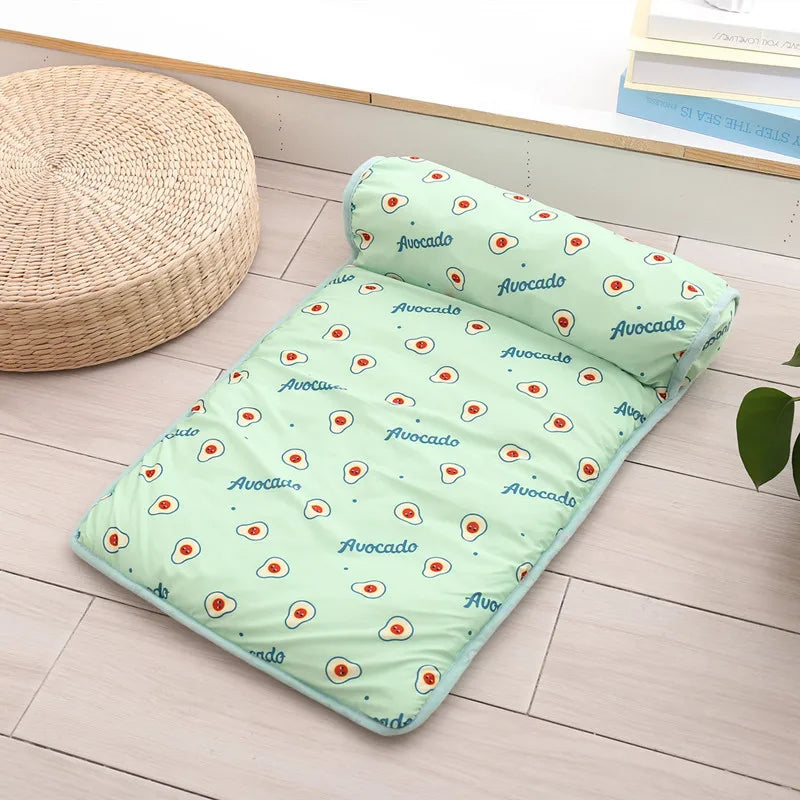 Pet Cooling Mat Dog Cat Sleeping Pad Cool Ice Silk Moisture-proof Mattress Cushion Summer Small Animal Cold Bed 2 sizes