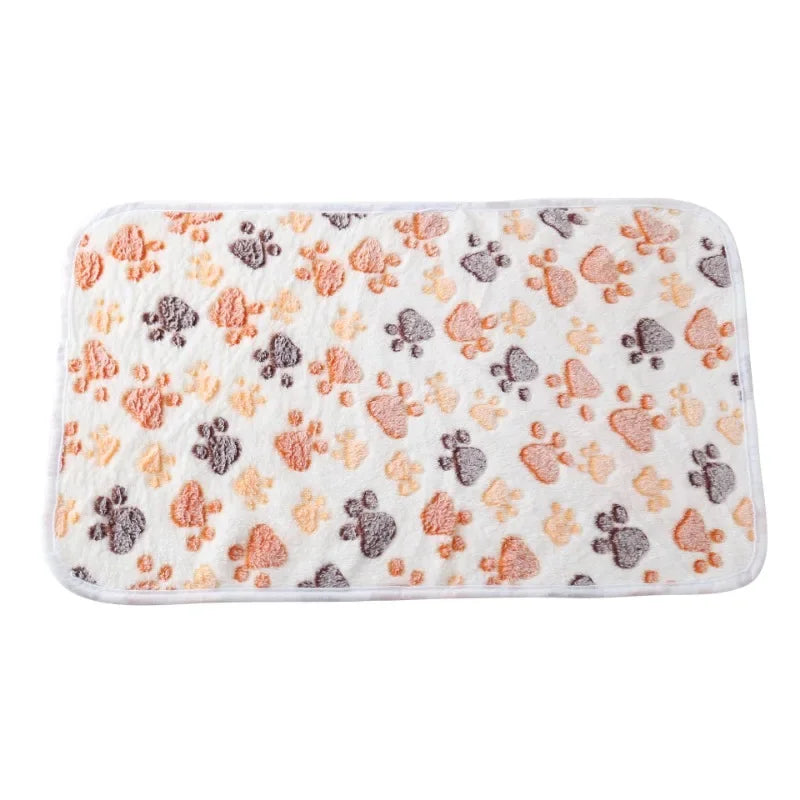 Pet Blanket Paw Print Fleece Blanket for Small Medium Pet Dog Cat Warm Soft Sleep Mat Guinea Pig Cage Liners Blanket Wholesale