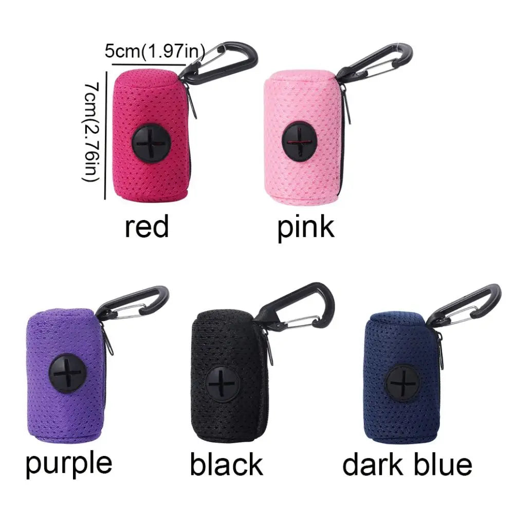 Portable Hanging Dog Poop Bag Dispenser with Buckle for Walking Pets