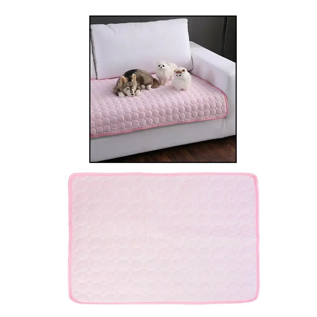 Soft Pet Cooling Mat Indoor Outdoor Ice Silk Dog Cat Cool Pad Cushion Pads