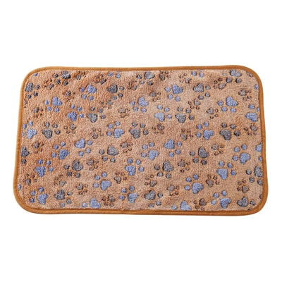 Pet Blanket Paw Print Fleece Blanket for Small Medium Pet Dog Cat Warm Soft Sleep Mat Guinea Pig Cage Liners Blanket Wholesale