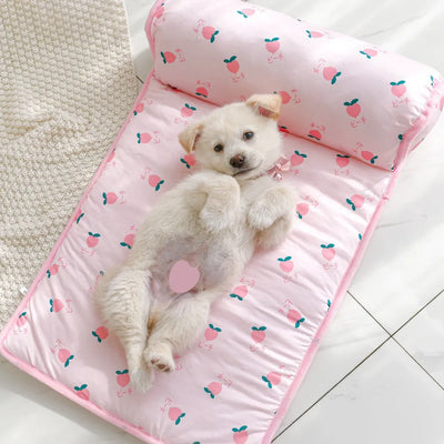 Pet Cooling Mat Dog Cat Sleeping Pad Cool Ice Silk Moisture-proof Mattress Cushion Summer Small Animal Cold Bed 2 sizes