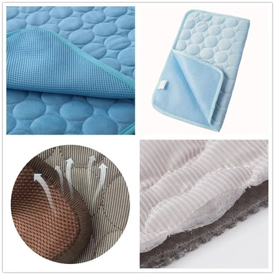 Dog Cooling Mat Summer Pad Mat For Dogs Cat Breathable Blanket Cat Ice Pads Washable Sofa Breathable Pet Dog Bed Pet Mats Puppy