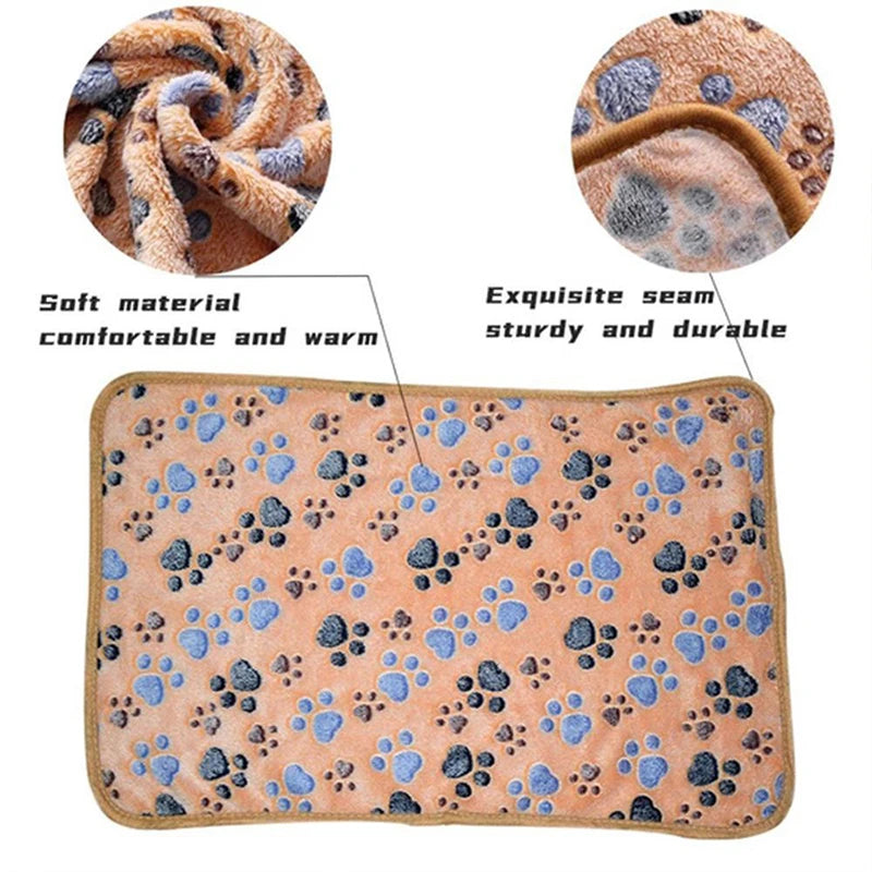 3 Sizes Cute Warm Pet Bed Mat Cover Towel Handcrafted Cat Dog Fleece Soft Blanket for Small Medium Large dogs Puppy Pet Supplies