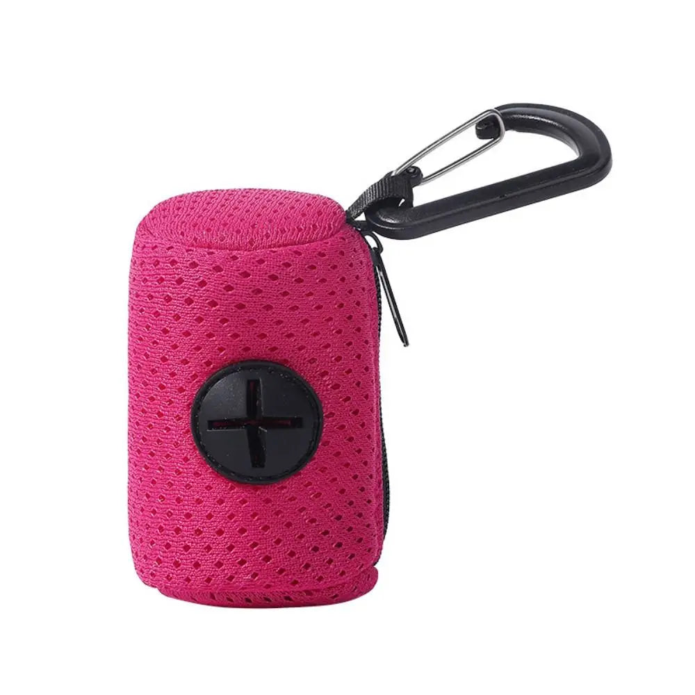 Portable Hanging Dog Poop Bag Dispenser with Buckle for Walking Pets