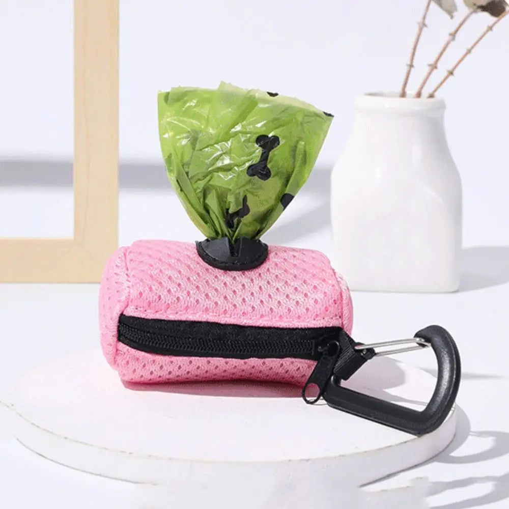 Portable Hanging Dog Poop Bag Dispenser with Buckle for Walking Pets