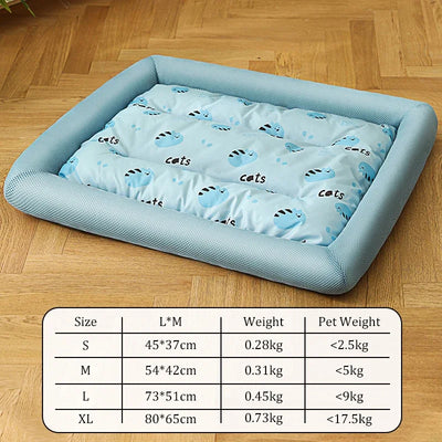 S-XL Pet Cat Mat Summer Cooling Mats for Dogs Breathable Dog Pad Dog Cat Sleeping Cool Cold Silk Washable Mats Summer Pet Bed