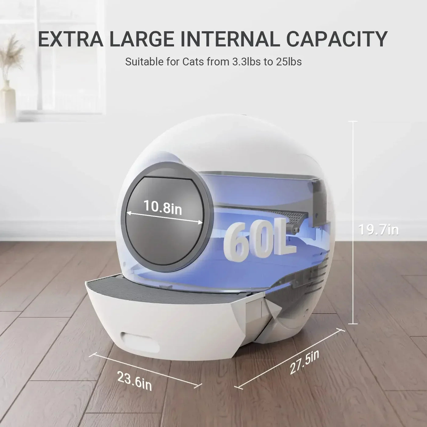 Artificial Shove Automatics Self Cleaning Litter Box with App Controls