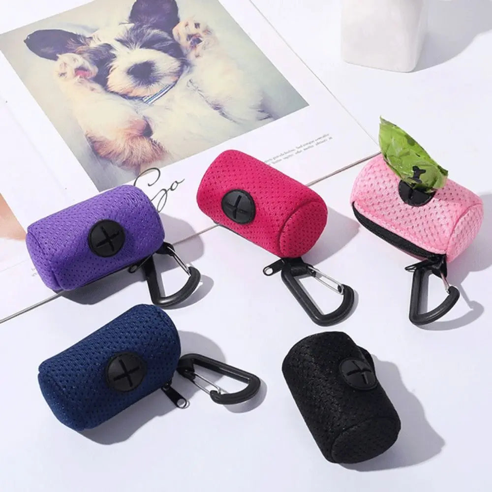 Portable Hanging Dog Poop Bag Dispenser with Buckle for Walking Pets