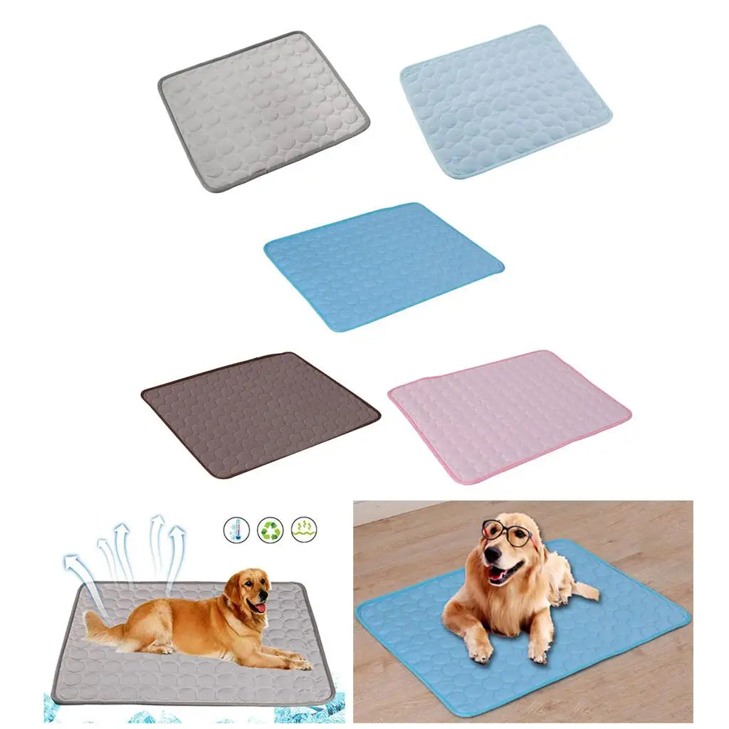 Soft Pet Cooling Mat Indoor Outdoor Ice Silk Dog Cat Cool Pad Cushion Pads