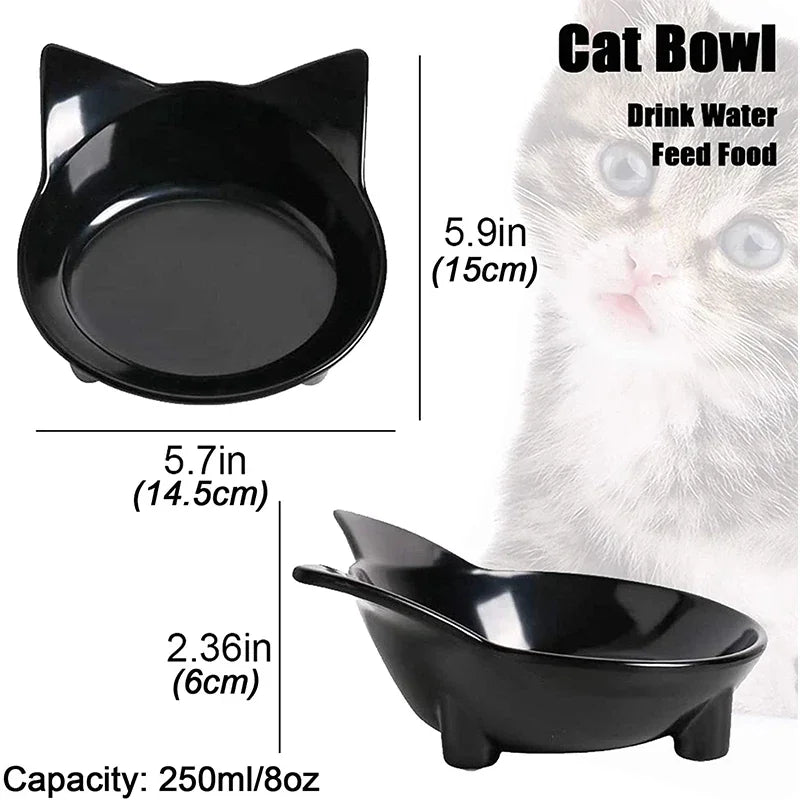 Non-Slip Cat Food Bowl Dog Plate Shallow Pet Feeding Bowl for Cats