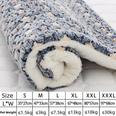 Washable Dog Bed Thickened Dog Mat Pet Cat Soft Fleece Pad Blanket Mat Cushion Home Bed Rug Keep Warm Pet Supplies cama perro