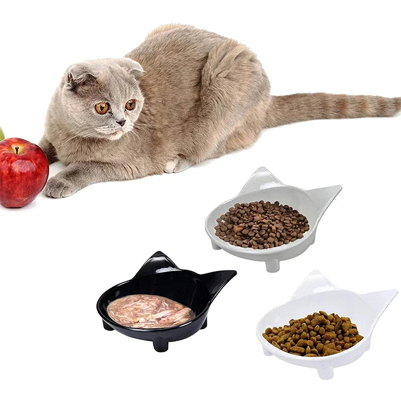 Non-Slip Cat Food Bowl Dog Plate Shallow Pet Feeding Bowl for Cats