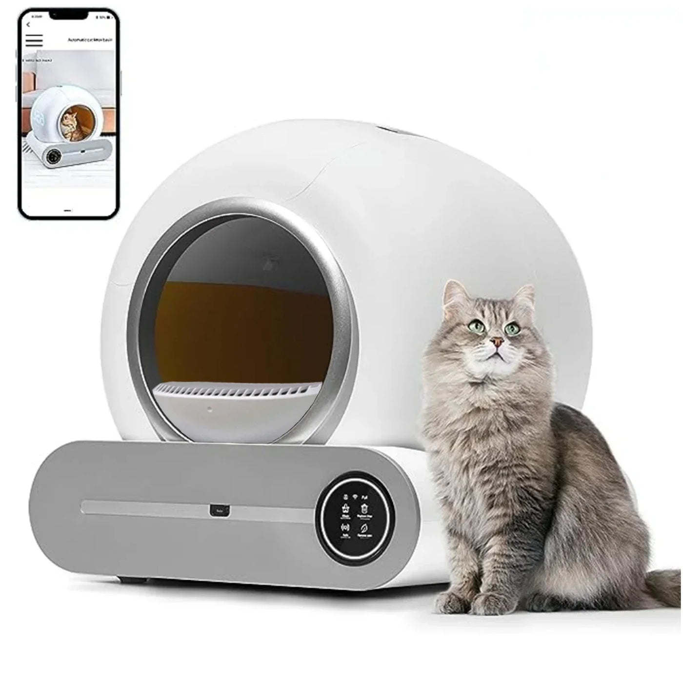 Large Capacity Automatic Cat Litter Box with APP Control Odor Removal