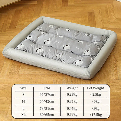 S-XL Pet Cat Mat Summer Cooling Mats for Dogs Breathable Dog Pad Dog Cat Sleeping Cool Cold Silk Washable Mats Summer Pet Bed