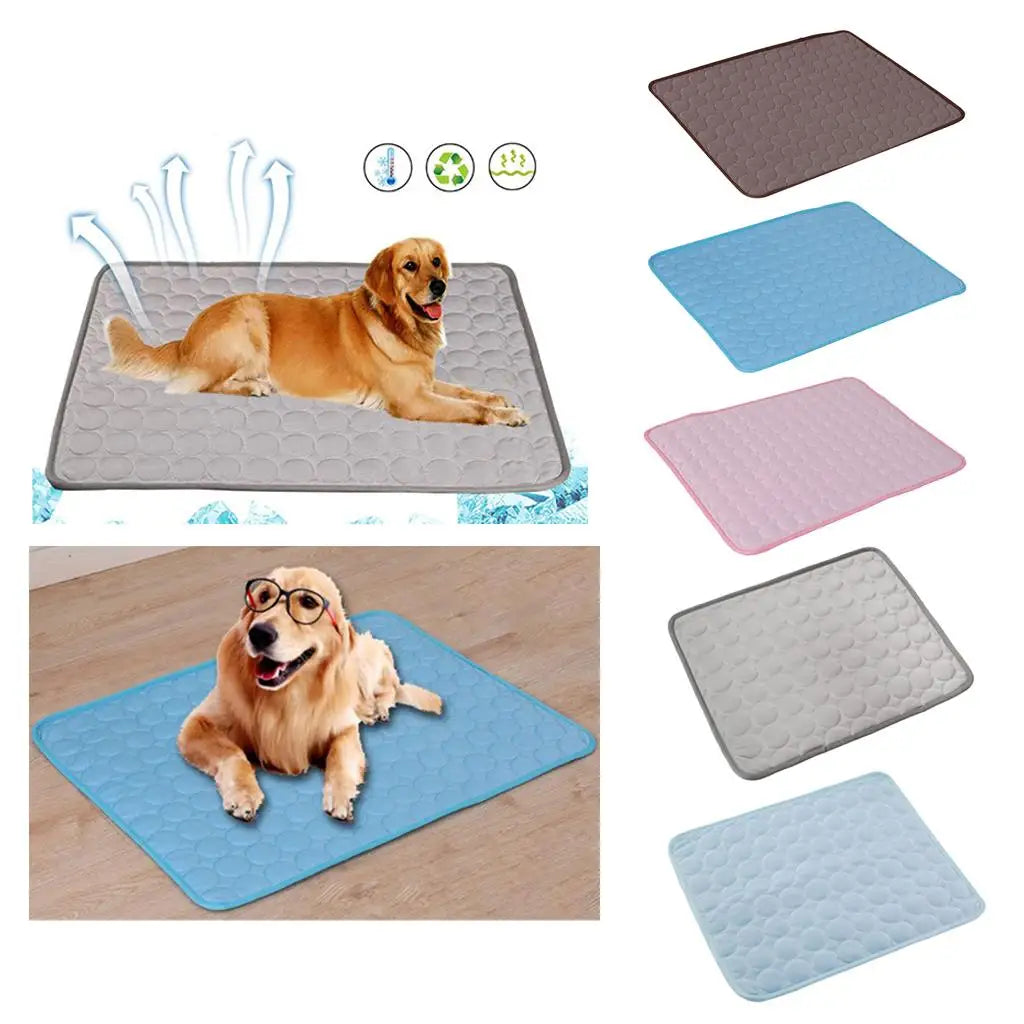 Soft Pet Cooling Mat Indoor Outdoor Ice Silk Dog Cat Cool Pad Cushion Pads