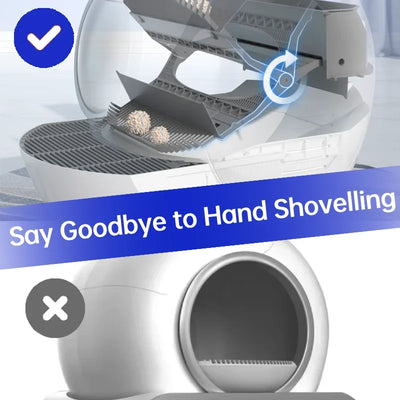 Artificial Shove Automatics Self Cleaning Litter Box with App Controls