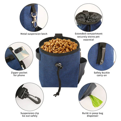 Portable Dog Training Pouch Poop Bags Snack Dispenser for Pets