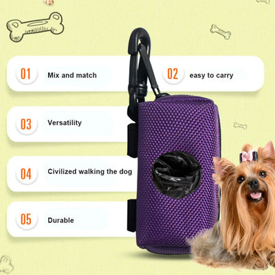 Dog Excrement Trash Container Space-Saving Poop Bag Holder for Walking