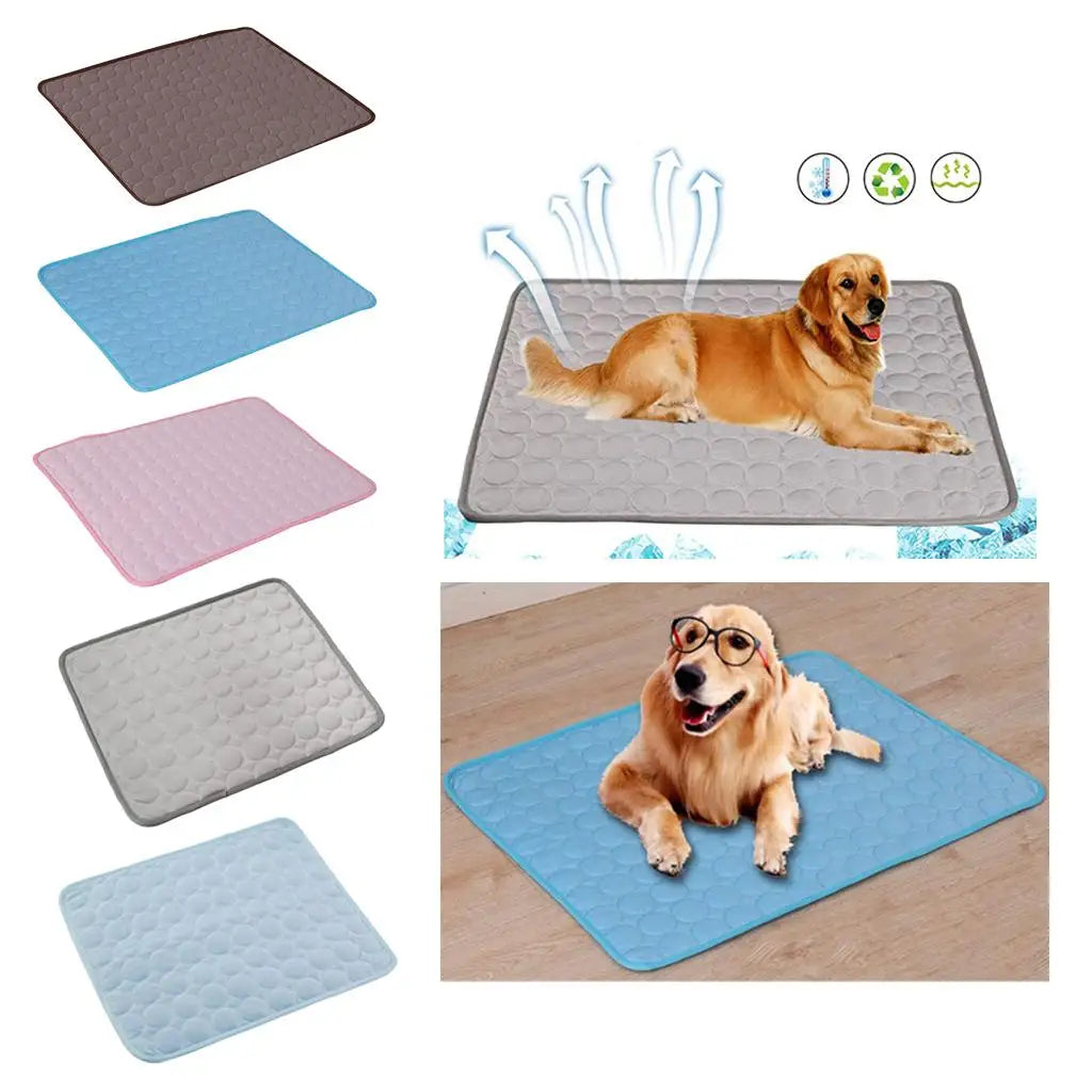 Soft Pet Cooling Mat Indoor Outdoor Ice Silk Dog Cat Cool Pad Cushion Pads