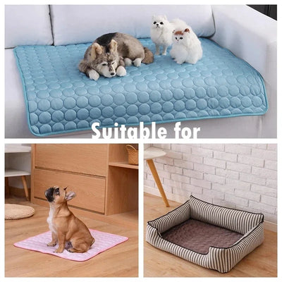 Dog Cooling Mat Summer Pad Mat For Dogs Cat Breathable Blanket Cat Ice Pads Washable Sofa Breathable Pet Dog Bed Pet Mats Puppy