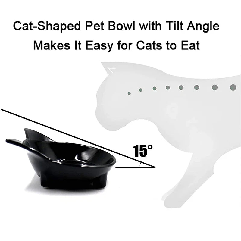 Non-Slip Cat Food Bowl Dog Plate Shallow Pet Feeding Bowl for Cats